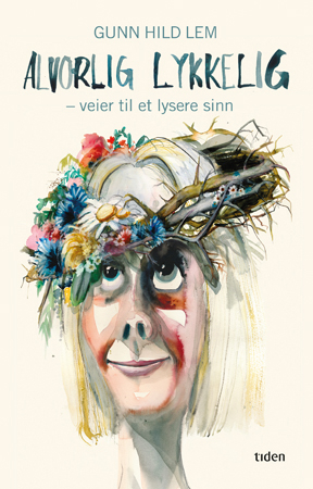 Alvorlig lykkelig - Tegning til cover. Tiden forlag 2018